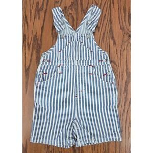 Vintage Sprockets Rugged Wear Engineer Striped Short Bib Overalls